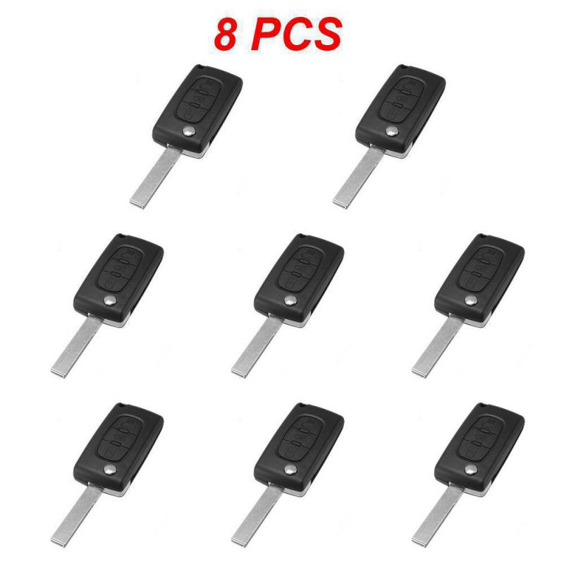 1~8PCS Buttons Car Flip Remote Key Case Cover Shell Fob For Citroen C2 C3 C4 C5 C6 C8 VA2 Blade CE0523 Key Repair Kit Car