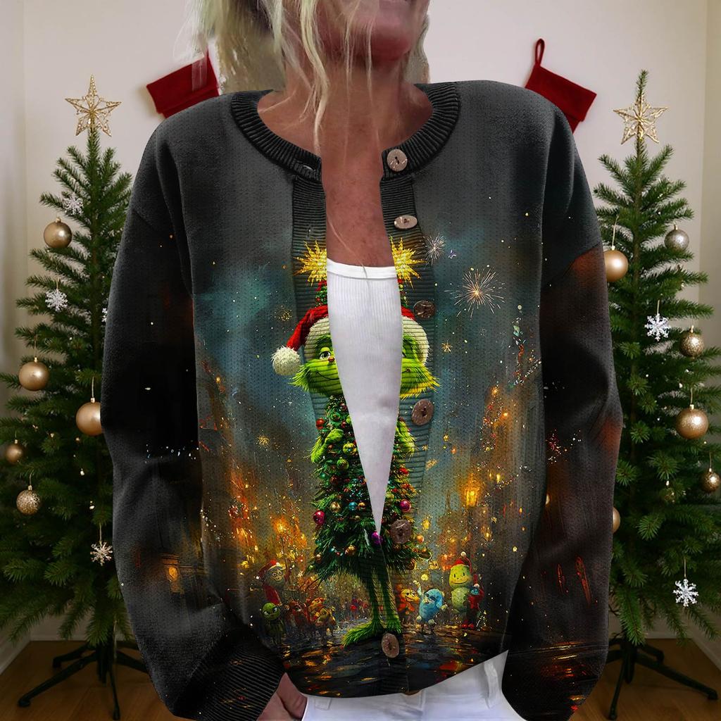 Women'S Christmas Sweater Cute Fun Christmas Sweater Fall And Winter Long Sleeve Knitted Sweater