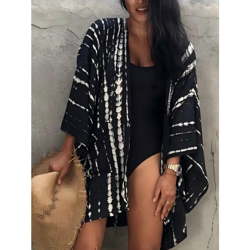 Cardigan Kimono Short Versatile Loose Cover Up  Seaside Vacation Sun Protection Shirt Shawl