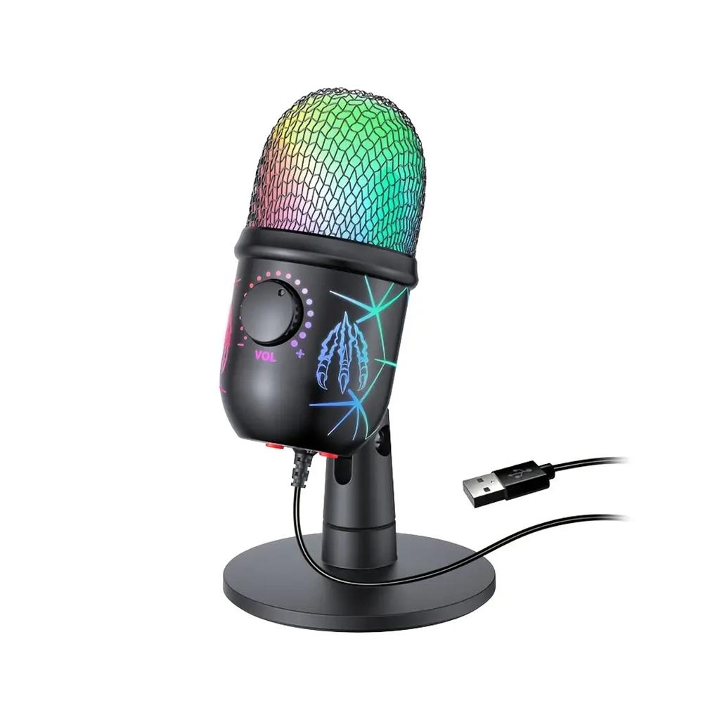 

Конденсаторный микрофон USB-кардиоидный RGB Podcast Игры для ПК