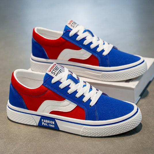 

Spring s autumn new breathable versatile skate shoes men s soft-soled casual sports trendy and fashionable canvas shoes M948 46 синій