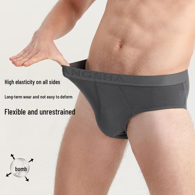 LangSha Men's Antibacterial Breathable Briefs (2-Pack)