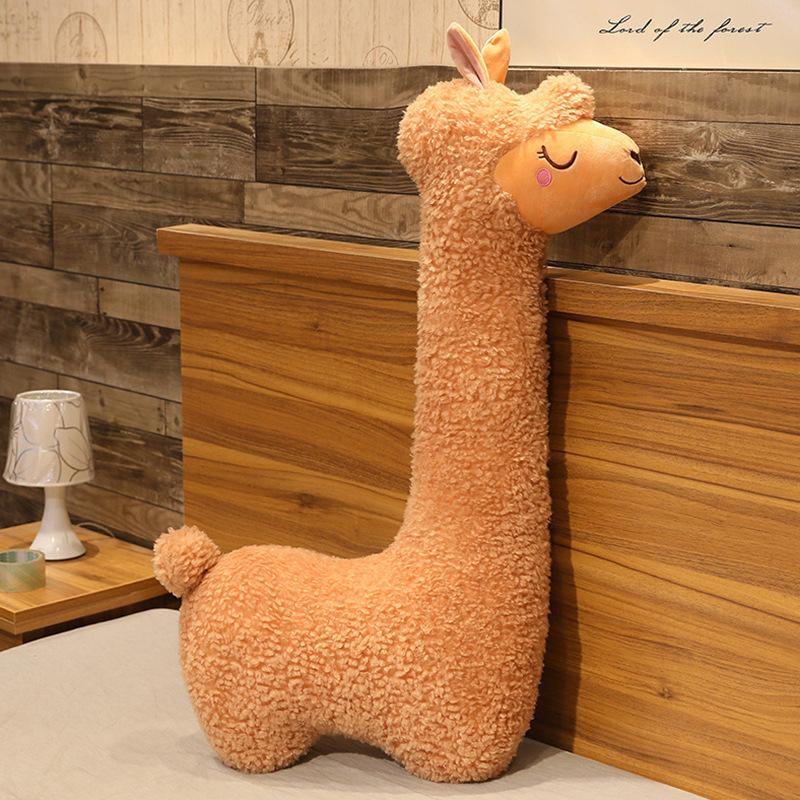 

Подушка-подушка из альпаки, плюшевая игрушка, девочка, спящая на кровати с супер мягкой куклой большого размера, милая тряпичная кукла 1 meter