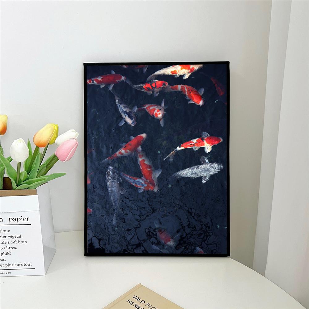 

1 шт. самоклеящаяся художественная водонепроницаемая наклейка с изображением рыбки K-Koi для декора стен кофейни, бара 21cm×30cm NoFrame