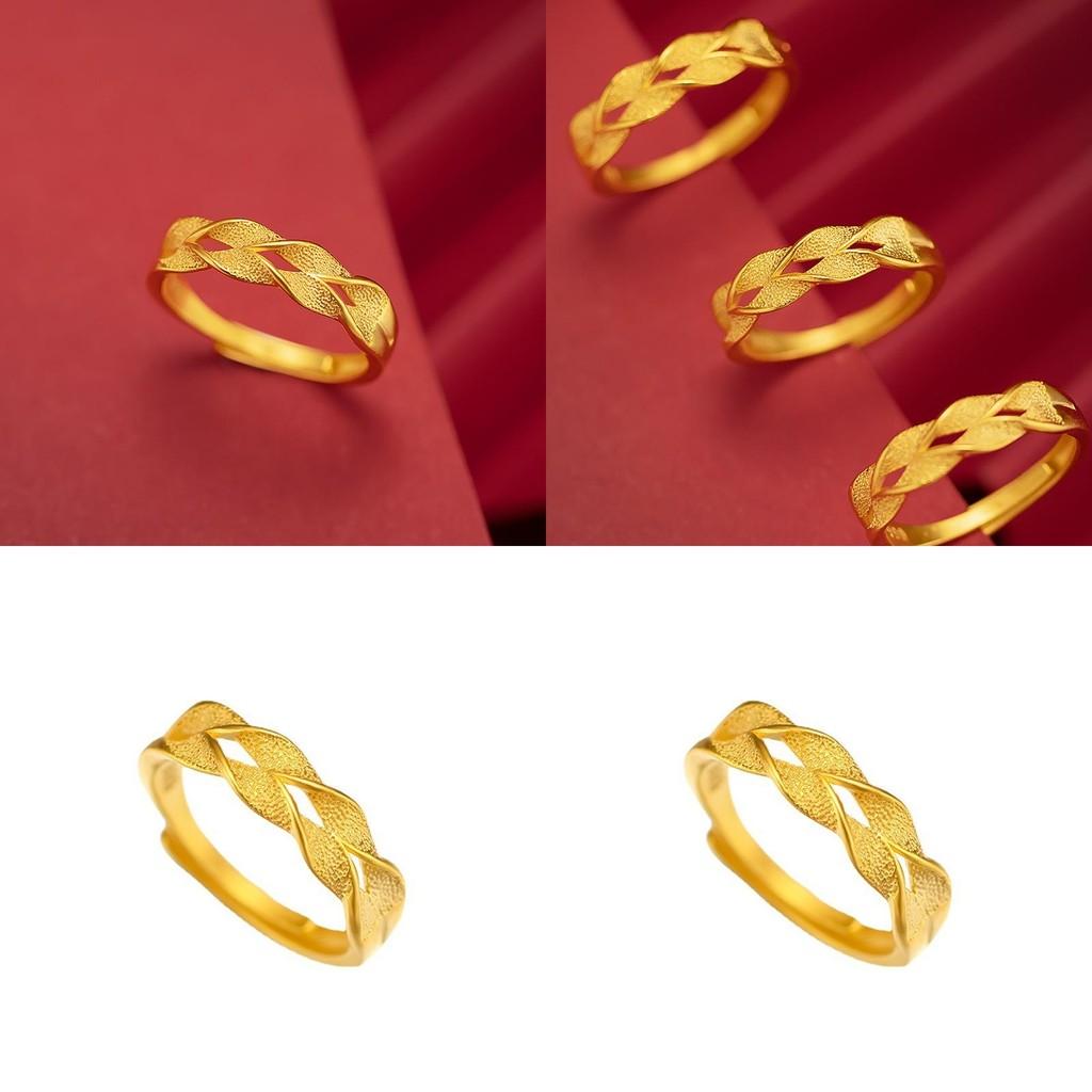 Modern Gold-plated Wheat Spike Ring Adjustable Design For Fashion-forward Women