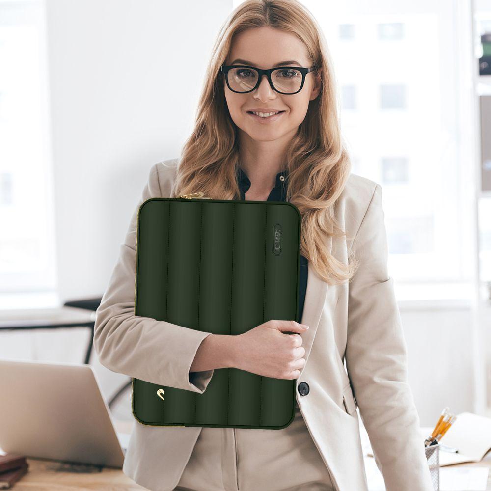 Torba Pokrowiec Puffy Na Laptop 15-16'' + Etui Na Akcesoria - Oliwkowy