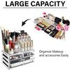 2 Pack Clear Make Up Organizer Countertop,Stackable 4 Drawers Makeup Storage,Vanity Organizers for Dresser Hair Clip,Jewelry