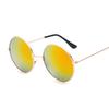Round Sunglasses Men Women Anti-Reflective Lens Metal Frame Circle Sun Glasses