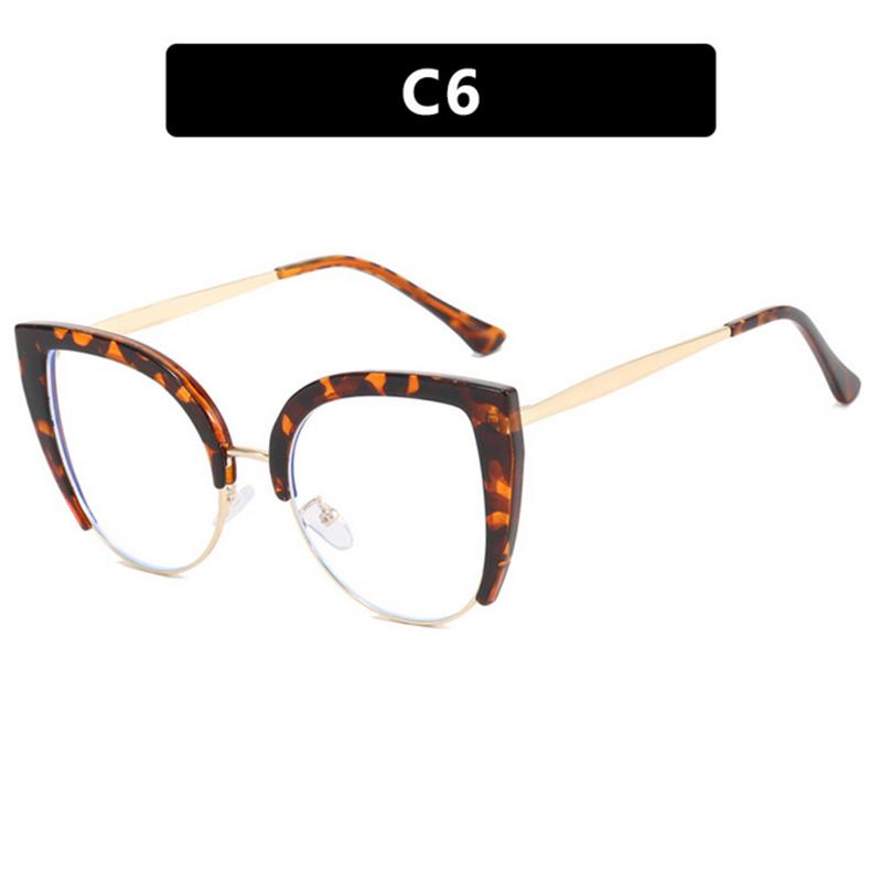 Cat Eye Half Frame Large Frame Flat Top New Style Retro Trendy Glasses Frame Optical Prescription Eyewear Frame