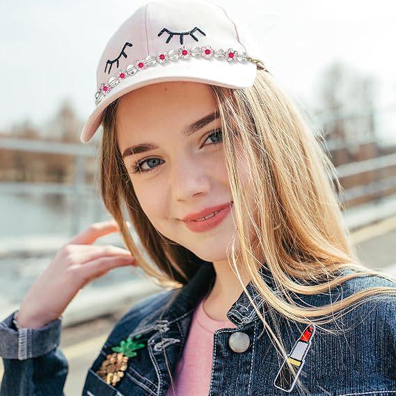 European & American Fashion Floral Rhinestone Hat Pendant Chain