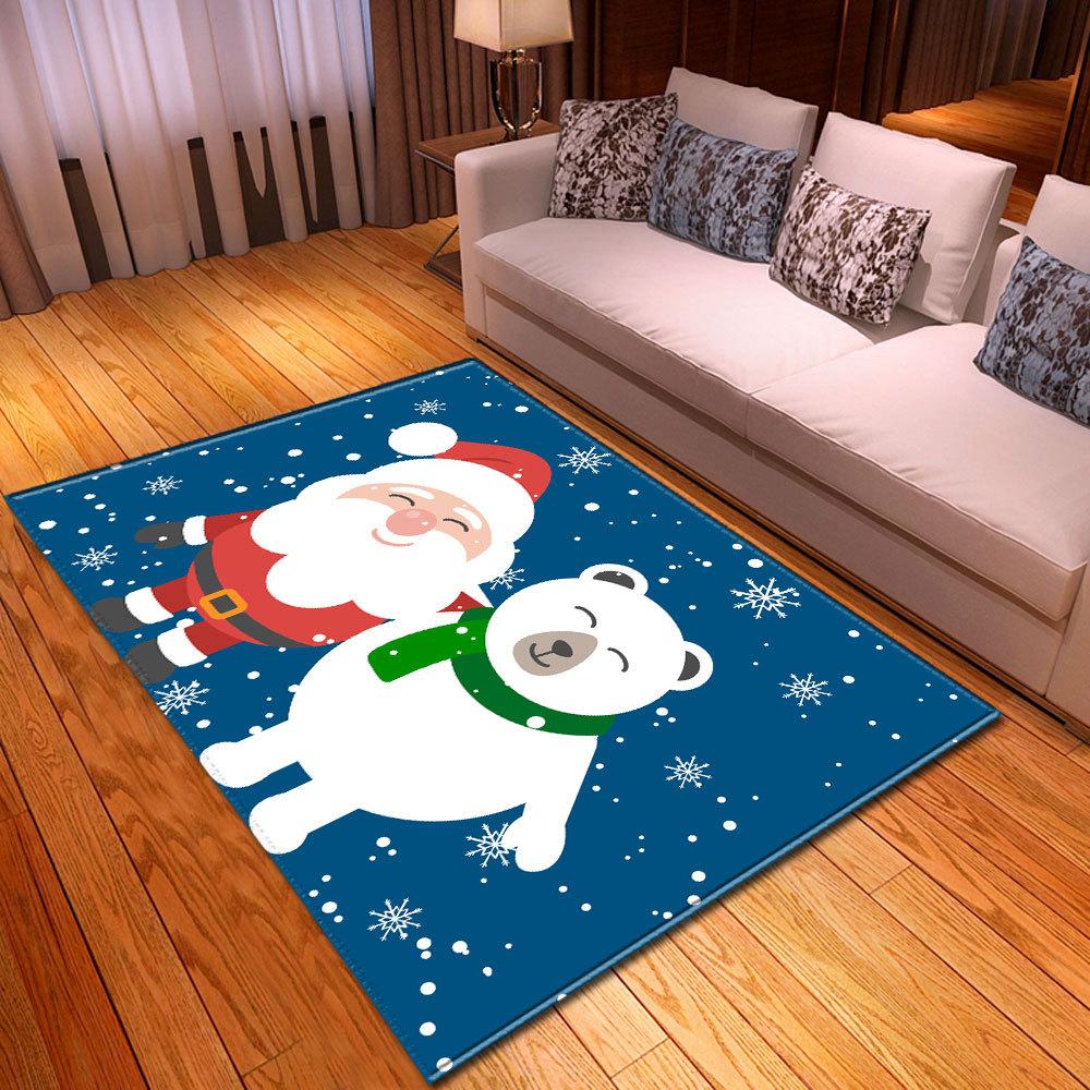 Merry Christmas Living Room Carpet New Year's Child Rug Xmas Bell Gift Floor Mat Kitchen Bedroom Area Rug Non-slip Doormat