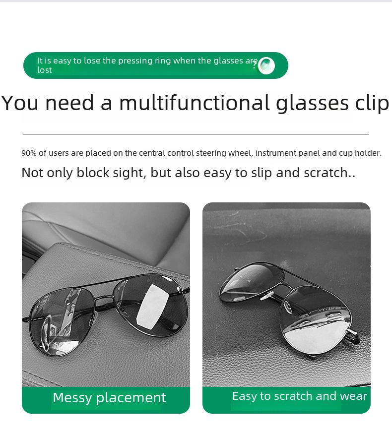 Multi-Function Car Visor Sunglasses Holder and Card Clip