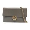 [Pre-Owned] Double G Series Double G Logo Snap Closure Leather Woc Chain Bag - Good #1A79F1O