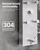 VEVOR Shower Panel Tower System with Rainfall Shower Head, LED, 49 in Brushed Stainless Steel Shower Column, 4-Function Faucet
