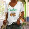 Summer V-neck 3D Printed Top Fashionable Casual Short Sleeved Women's T-shirts