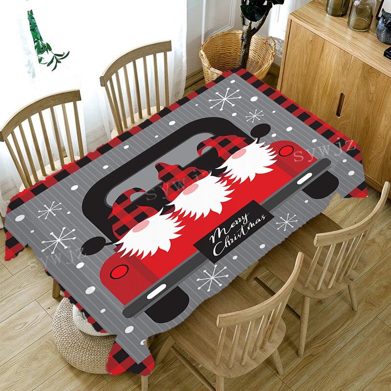 Obrusy świąteczne Prezent od Świętego Mikołaja Wzór Prostokątny obrus Obrus ​​przeciwporostowy Akcesoria do dekoracji kominka