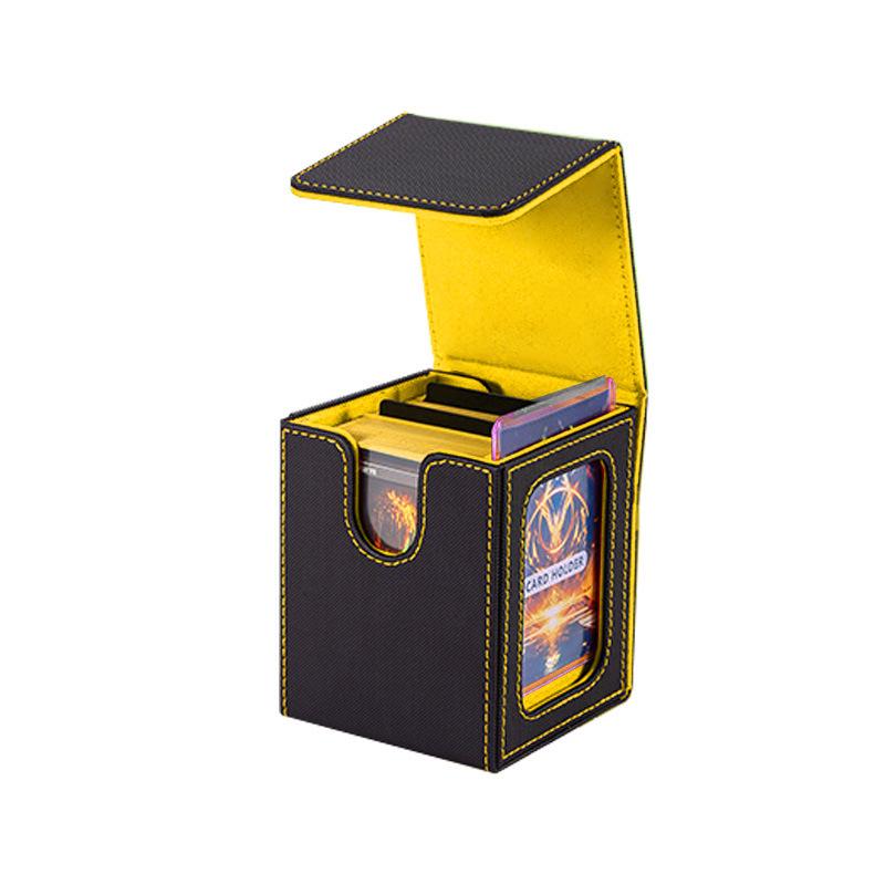Patent Design PU Leather Game Card Box with Window, 100+ Capacity for Magic: The Gathering