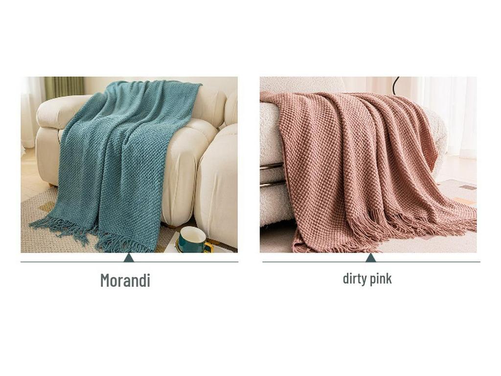 G5Z Luxuriöses Wollsofa & Nickerchen-Decke - Einfarbige, Ins-Stil, Schal-Überwurf, Bettende-Dekoration