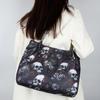 Vintage Gothic Waterproof Oxford Shoulder Bag Aesthetic Skull Print Purses Women Handbag Large Capacity Messenger Totes MIT