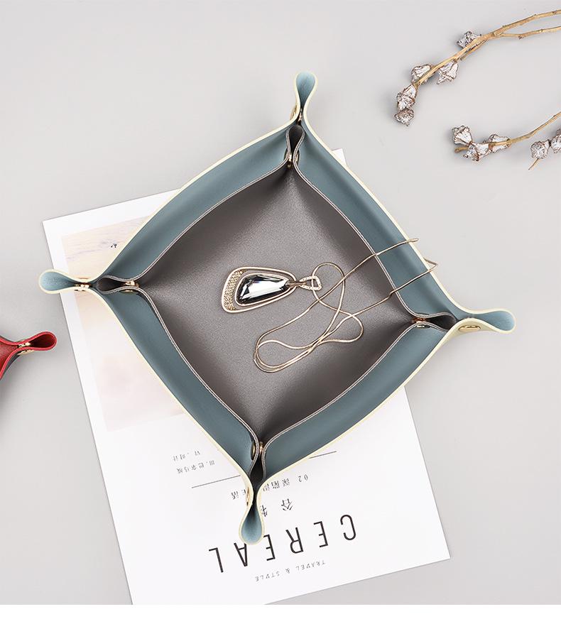 Nordic Leather Storage Tray for Keys, Cosmetics, and Sundries