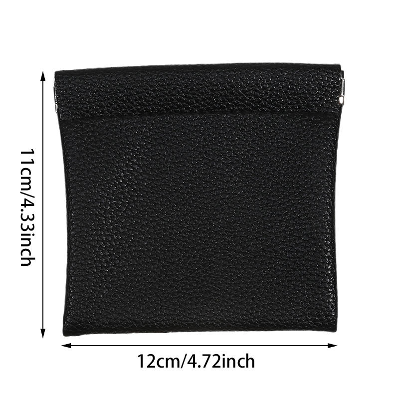 Self-closing PU Leather Coin Purse Passport Driver's License Document Holder Data Cable Cosmetic Bag Lipstick Storage