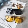 Fashion Oversized Square One-piece Sunglasses Women Retro Mirror Lens Eyewear Shades UV400 Men Punk Sun Glasses