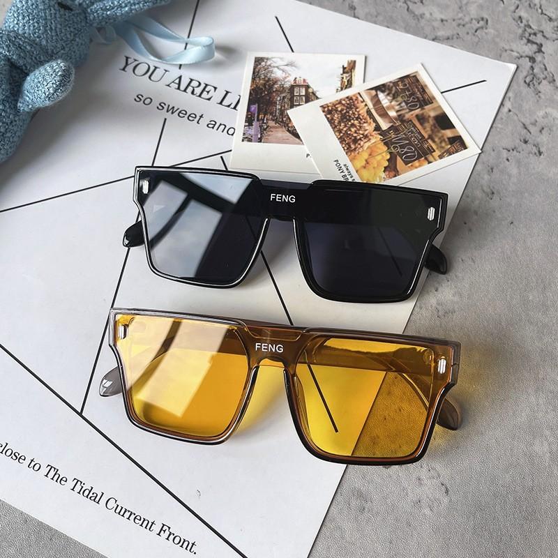 Fashion Oversized Square One-piece Sunglasses Women Retro Mirror Lens Eyewear Shades UV400 Men Punk Sun Glasses