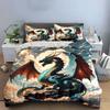 Dragon Fantasy Art Decor Set Soft Comfortable Duvet Cover Bedding Set Included 1*Duvet Cover & 2*Pillowcases, Gift