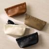 Pebble Grain Leather Eyeglasses Storage Bag Cosmetic Items Pouch For Small Items Organizing