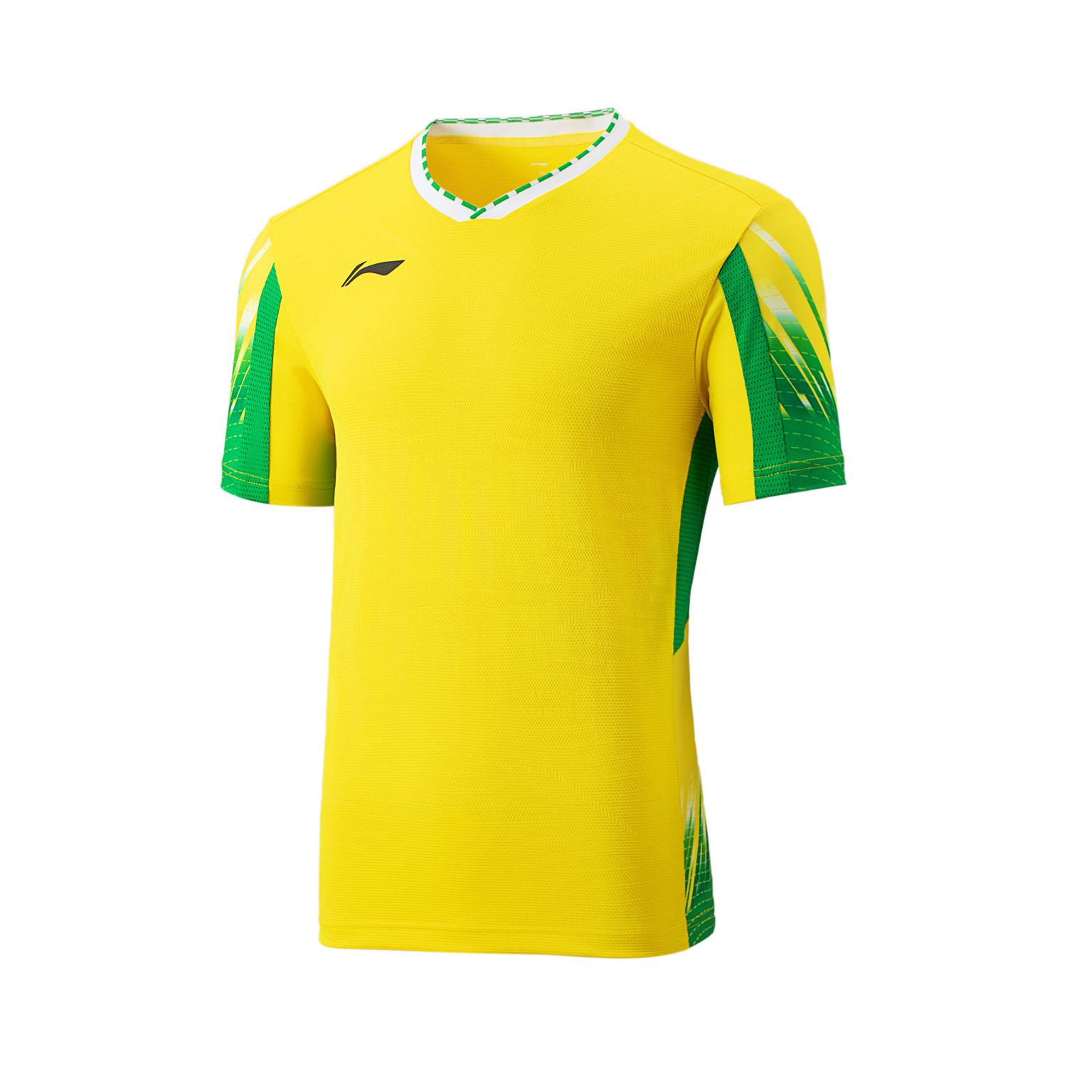 

Li Ning Badminton Series Thomas And Uber Cup 2024 Международные соревнования Быстросохнущая спортивная рубашка для бадминтона с коротким рукавом Мужские топы AAYU187-3 M