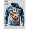 3D Print Christmas Fleece Hoodie Santa With Kid Gift Sack Pullover Long Sleeve Kangaroo Pocket Xmas Holiday Sweatshirt