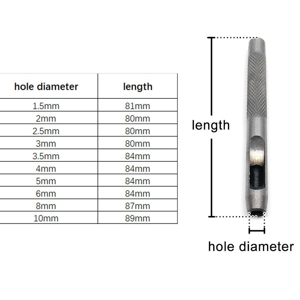 4/6/10pcs Mix Size Round Hole Punch Hollow Cutter Set Lot for Gasket Rubber Leather Craft Belt Bag Clothing High Hardness Steel