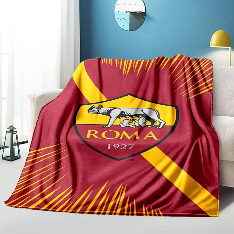 Rome Wolf Football club Printed Throws Blanket Soft Flannel Blankets for Couch Bed Gifts for Men Women Picnic blanket Christmas gifts