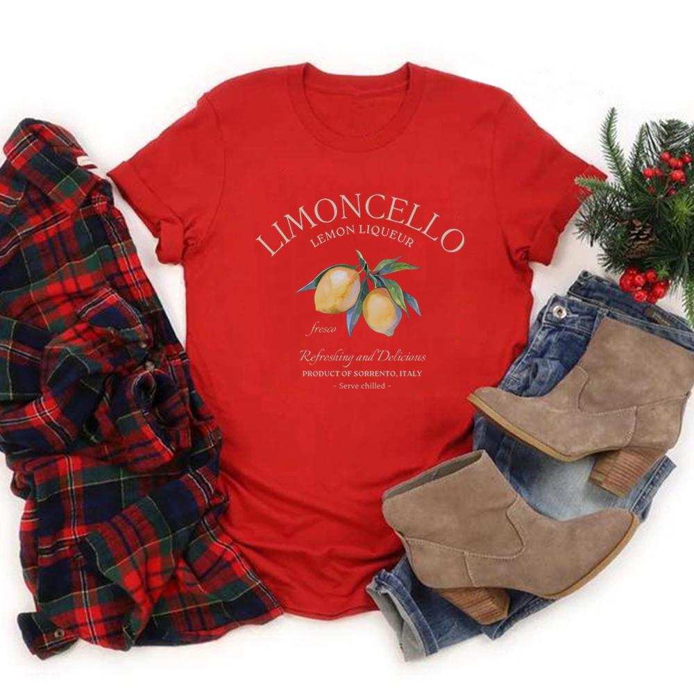 Limoncello T Shirt Italy Lemons T-shirt Short Sleeve Casual Unisex Tee Vintage Graphic T Shirts Amalfi Coast Italian Summer Tops