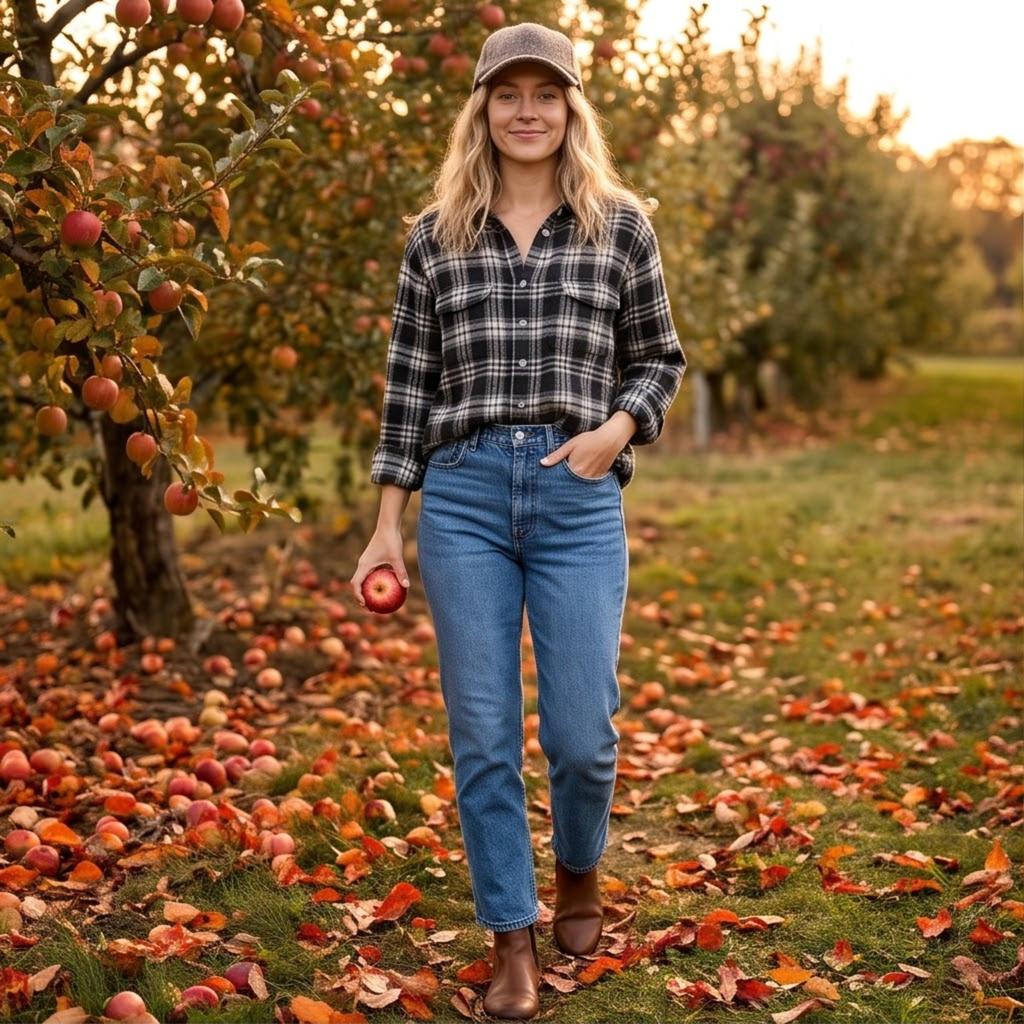 Damen Vintage Karomuster Flanellhemd Langarm Lockerer Schnitt Oberteil für Herbst Winter Streetwear