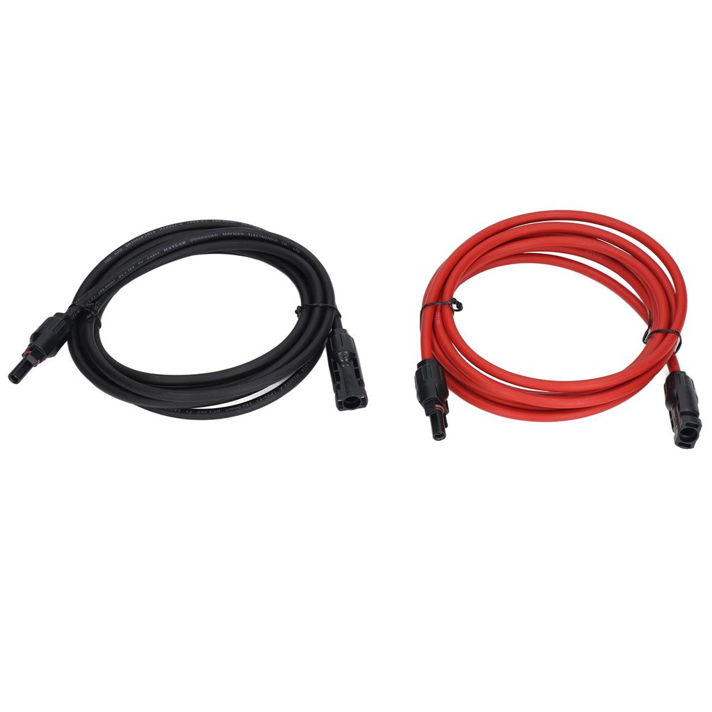 2Pcs Solar Panel Extension Cable 10AWG 6mm² Solar Extension Cable Rated Voltage 1000V Red Black