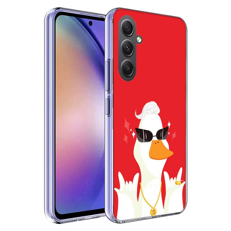 Cute Cartoon Duck Phone Case for Samsung A17 A37 A57 A07 A16 A26 A36 A56 A06 A02S A12 A22 A32 A52S A04S A14 A24 A34 A54 A03 A13