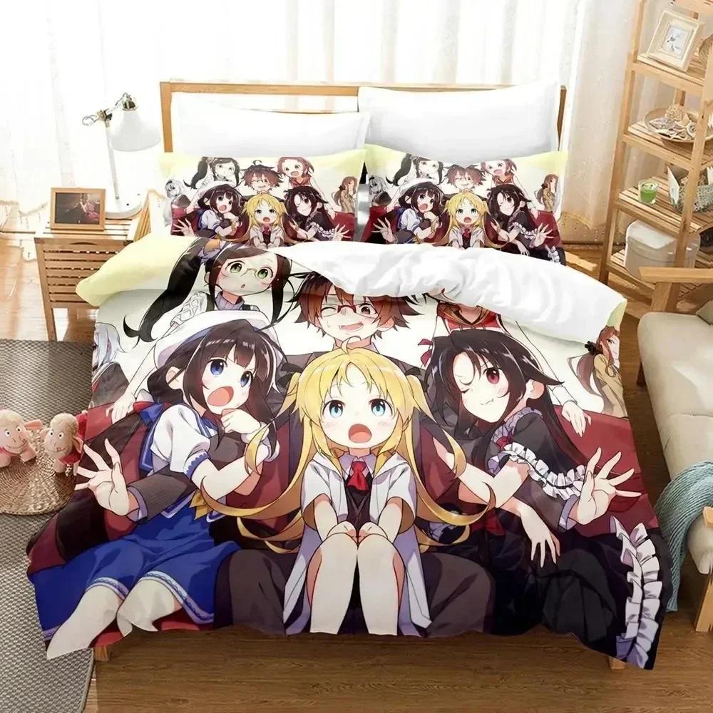 3D Anime The Ryuo's Work Is Never Done! Printed Bed Set Duvet Cover Pillowcase Bedding Set Bed Linen Sheet Quilt Cover Full Size