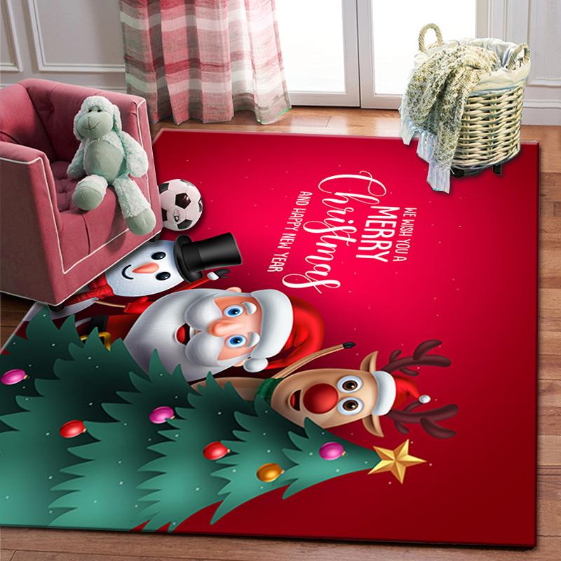 Modern Cartoon Style Christmas Carpet Home Decoration Entrance Hallway Carpet Living Room Bedroom Floor Mat Kitchen Non-slip Rug