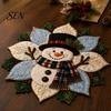 Holiday Table Decoration Crafts Quilted Fabric Poinsettia DIY Kit, Christmas Flower Patchwork Sewing Festive Reusable Ornament Set Crafting