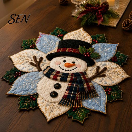 Holiday Table Decoration Crafts Quilted Fabric Poinsettia DIY Kit, Christmas Flower Patchwork Sewing Festive Reusable Ornament Set Crafting