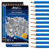 Staedtler Mars Lumograph Pencil Set (12 Hardness Grades: 6B, 5B, 4B, 3B, 2B, B, HB, F, H, 2H, 3H, 4H) - 100 Pencils Per Set (G12)