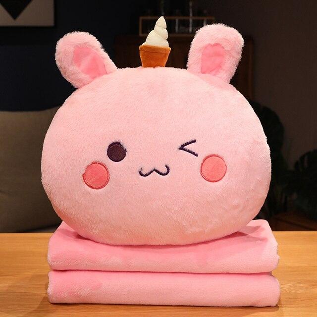 Plyšový ohřívač rukou s kresleným zvířetem, roztomilý králík, kočka, medvěd, shiba inu, pes, hračky Peluche, plněné měkké polštáře na pohovku
