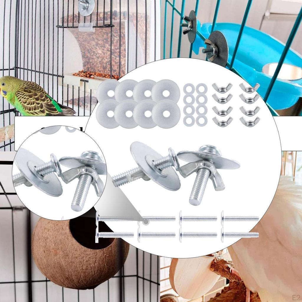 Bird Cage Screws Stand Platform Accessories,Carbon Steel,DIY,10 Washers 10 Wing Nuts for Fixing