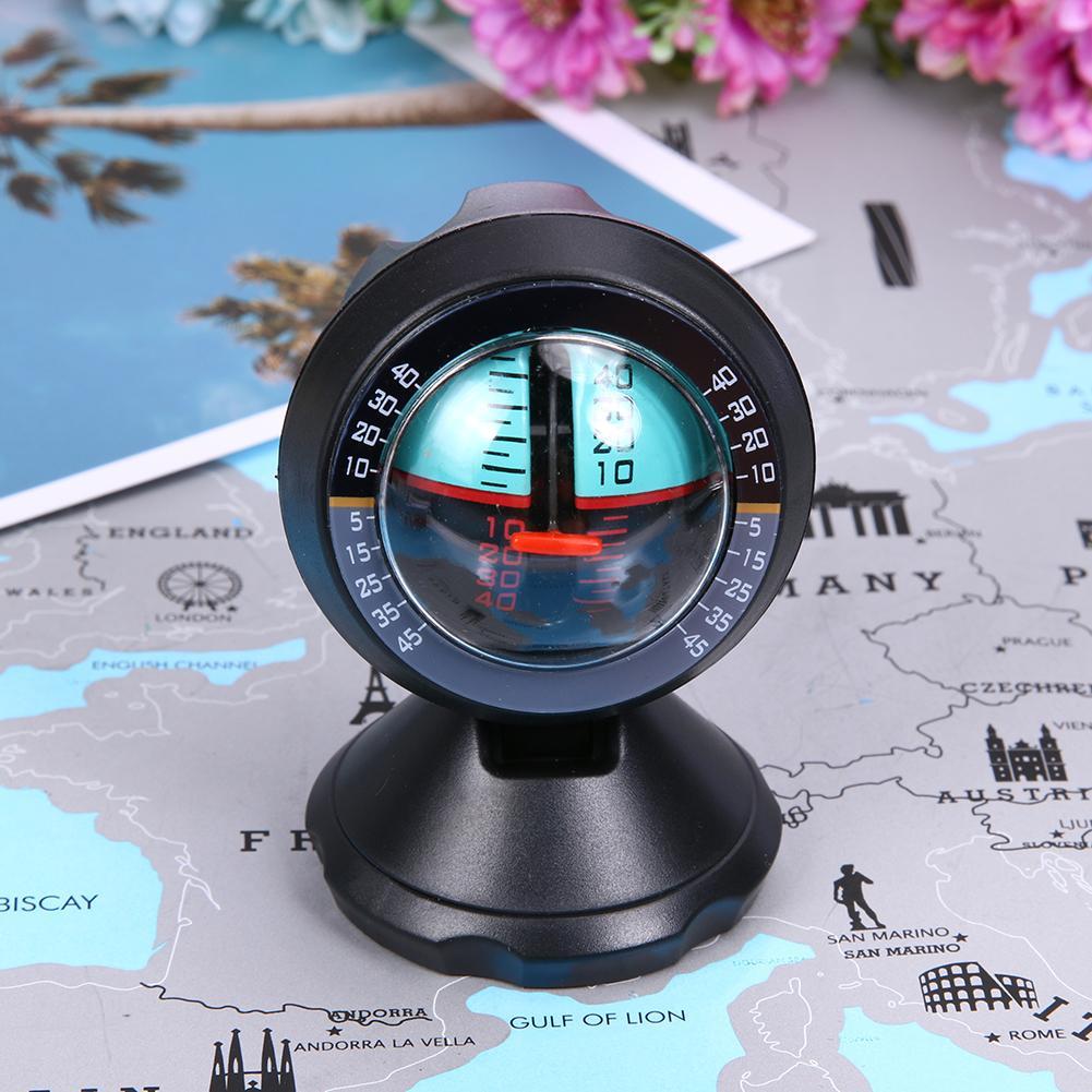 Car Compass Built-in LED Inclinometer Angle Vehicle Declinometer Gradient Auto Slope Meter Level High-Precision Gauge Accessory