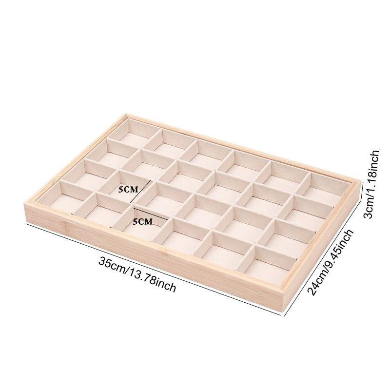 24 Grids Jewelry Tray Multipurpose Display Storage Trays Jewellery Organzier For Earring Ring Bracelet Necklace Hair Accessories