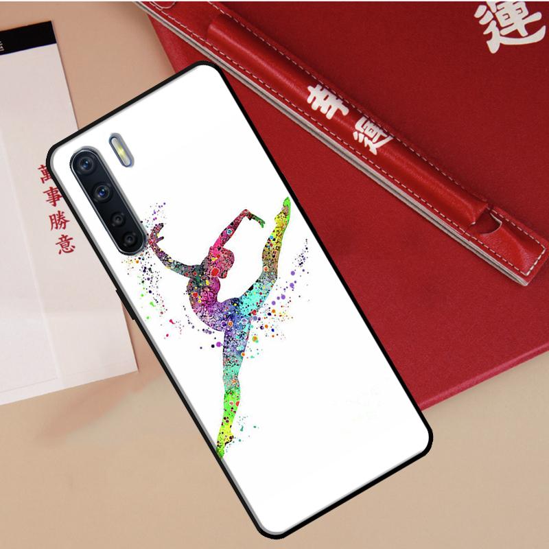 Gymnastics Watercolor Printing Case For Oppo A94 A18 A74 A57 A17 A77 A38 A58 A78 A98 A54 A80 A60 A40 A96 A76 A16 A15 A5 Pro