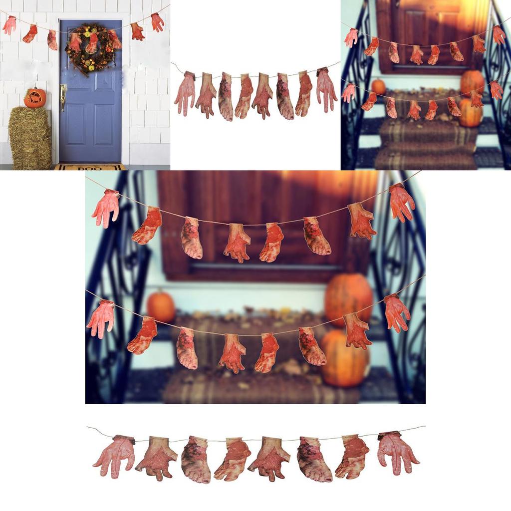 Horrifying Halloween Fake Body Parts Garland For Spooky Party Decorations