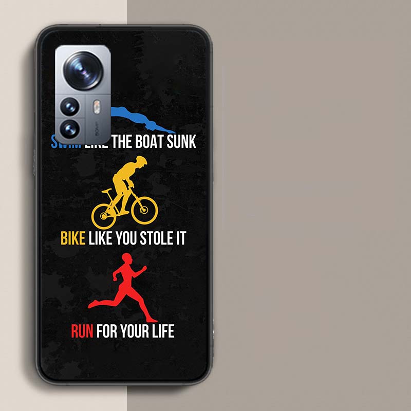 

Чехол для телефона Triathlon Swim Bike Run для Xiaomi Poco X3 NFC X4 GT M3 M4 M5 M5S X7 X6 X5 F6 Pro F5 F4 Mi F3 F2 Чехол TPU Capa Coque Xiaomi Poco X5 Pro