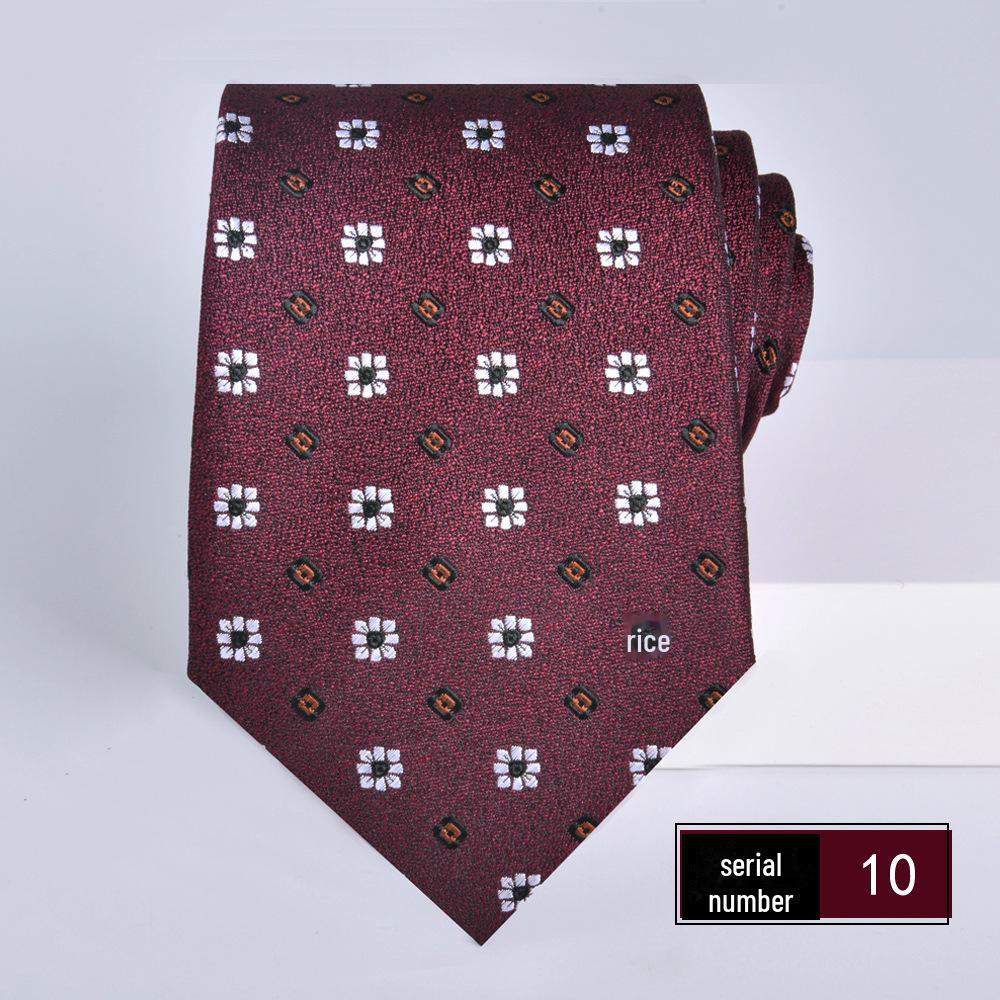 Wine Red Jacquard Tie for Men - Formal Business, Wedding, and Groom 8cm Executive Style